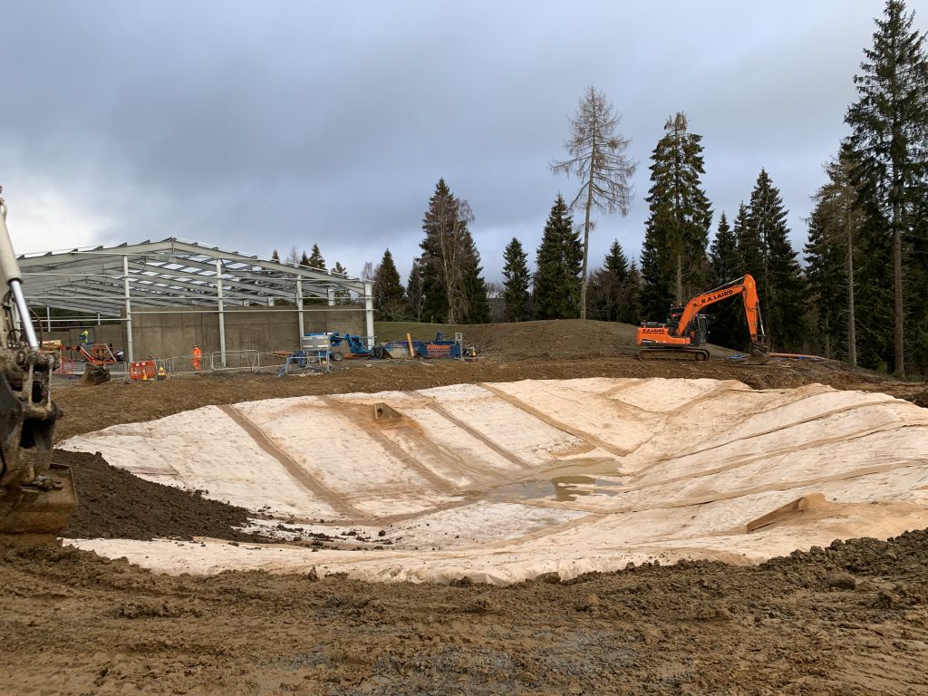 Attenuation Pond completed with GCL