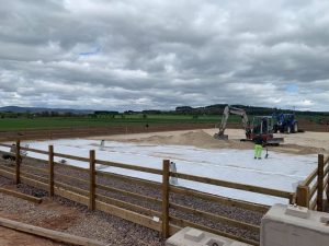 onwoven Geotextile installed within horse school construction