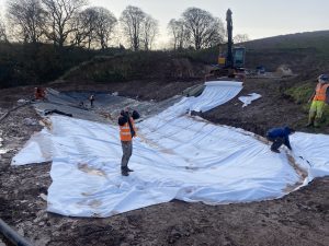 Attenuation Pond Liner Installation Completed 5
