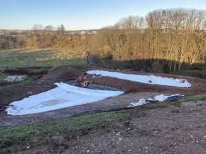 Attenuation Pond Liner Installation Completed