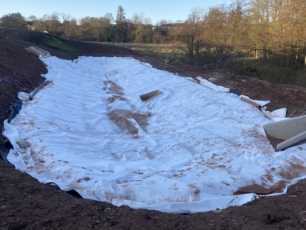 Attenuation Pond Liner Installation Completed 1