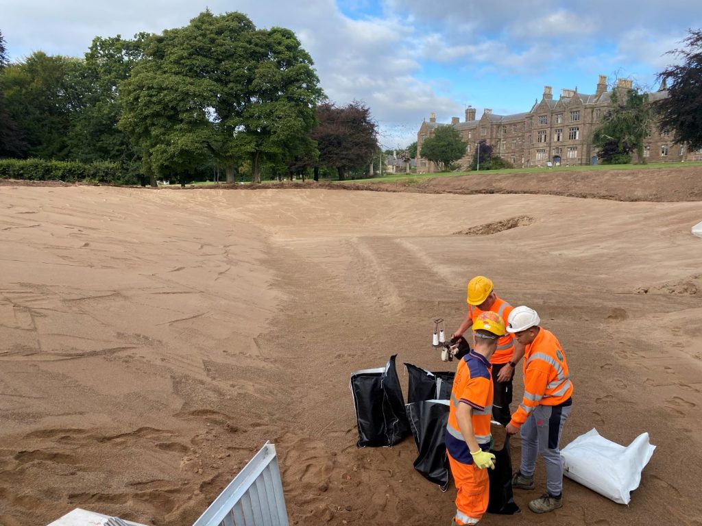 attenuation pond liners installation team HBB