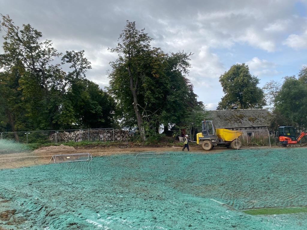 Attenuation Pond Lined with hydroseeding